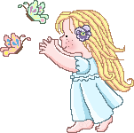 little girl chasing butterflies